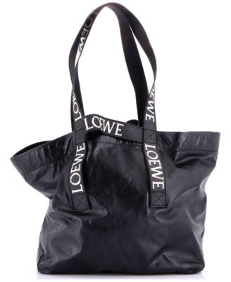 Large Fold Logo Strap Tote Leather