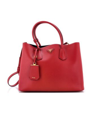 Medium Cuir Double Tote Saffiano Leather