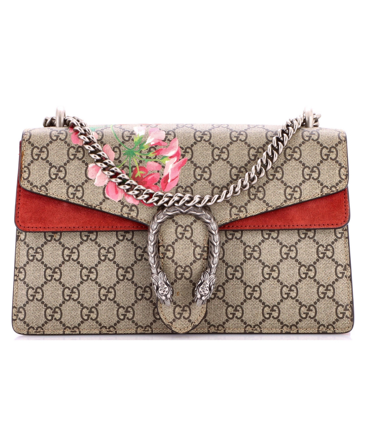 Pre-Owned Gucci Small Dionysus Bag Blooms Print Gg Coated Canvas - Brown