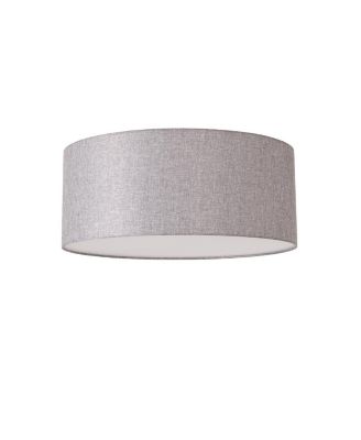Stretch Flush Mount, Cashmere Linen Drum Shade, Satin Nickel