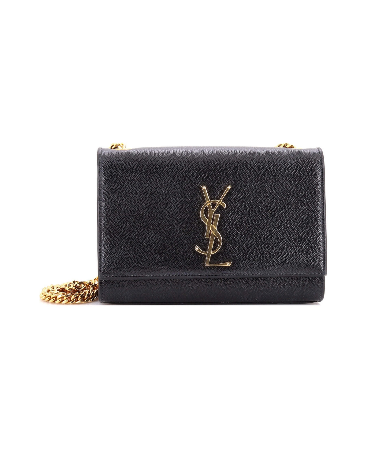 Pre-Owned Saint Laurent Small Classic Monogram Crossbody Bag Grainy Leather - Black