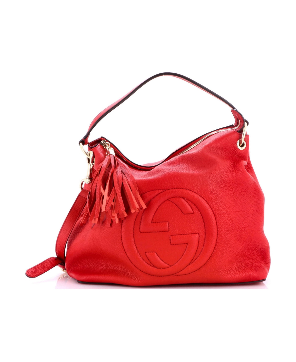 Pre-Owned Gucci Large Soho Convertible Hobo Leather - Red