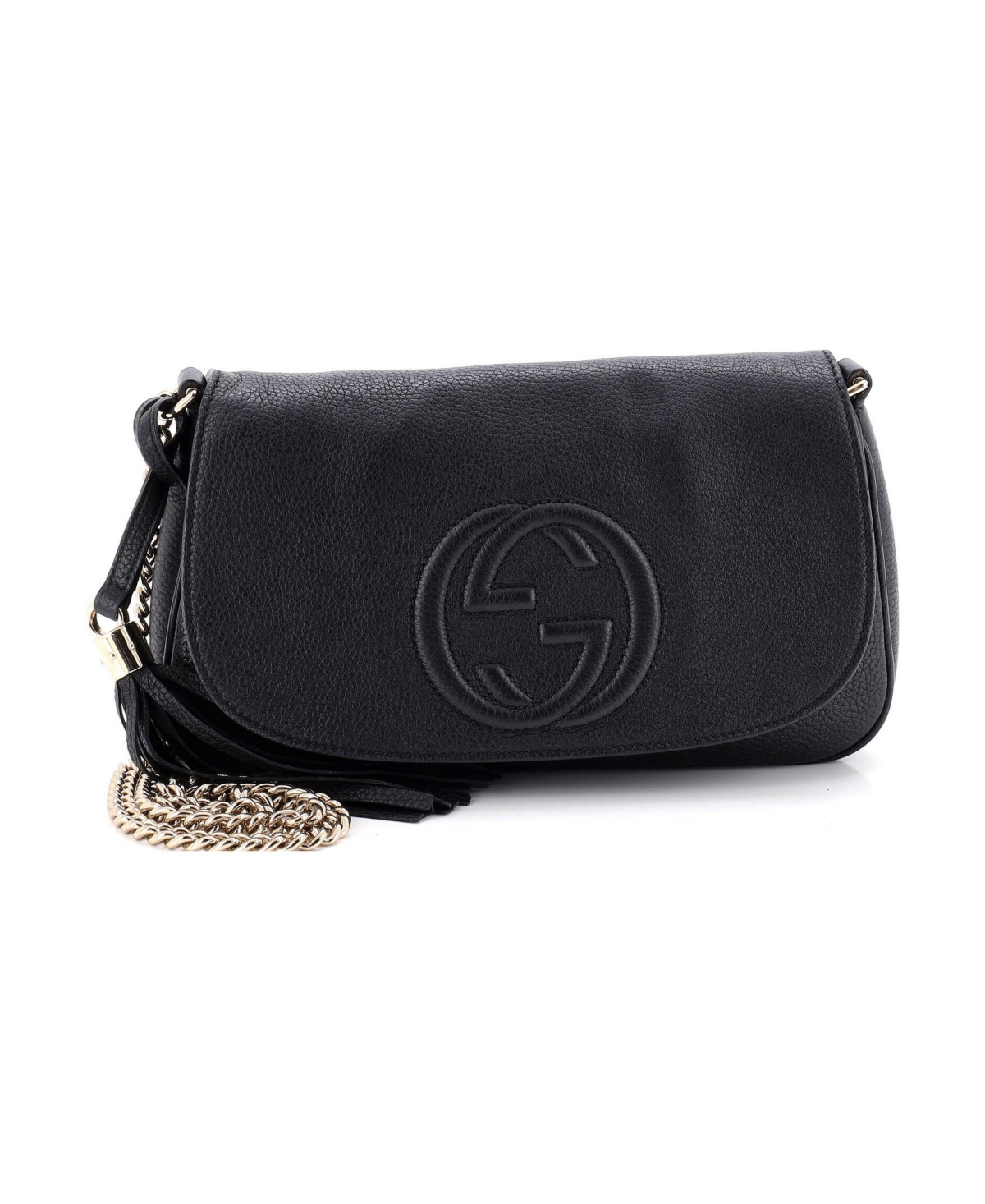 Pre-Owned Gucci Medium Soho Chain Crossbody Bag Leather - Black