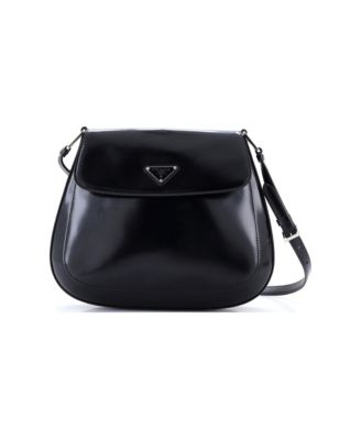 Large Cleo Flap Shoulder Bag Spazzolato Leather