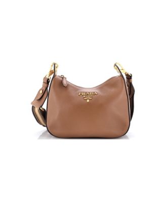Small Striped Strap Zip Hobo Vitello Phenix