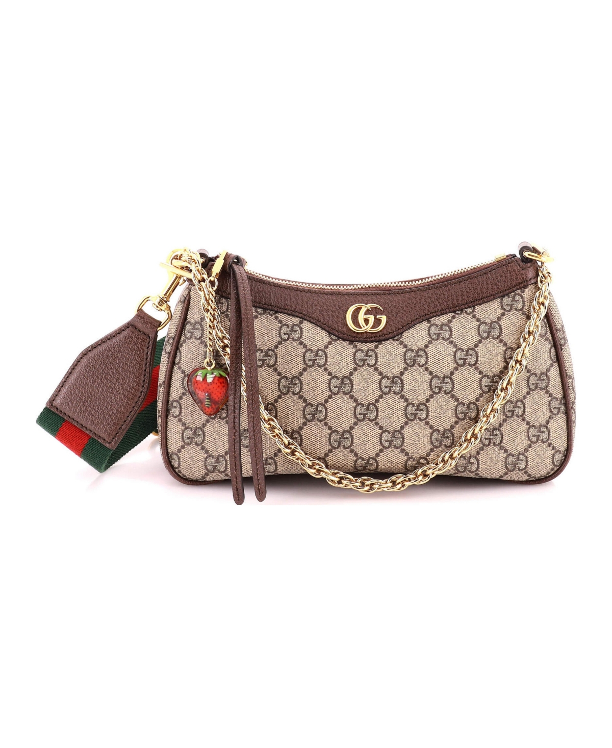 Pre-Owned Gucci Small Ophidia Charm Shoulder Bag Gg Coated Canvas - Brown