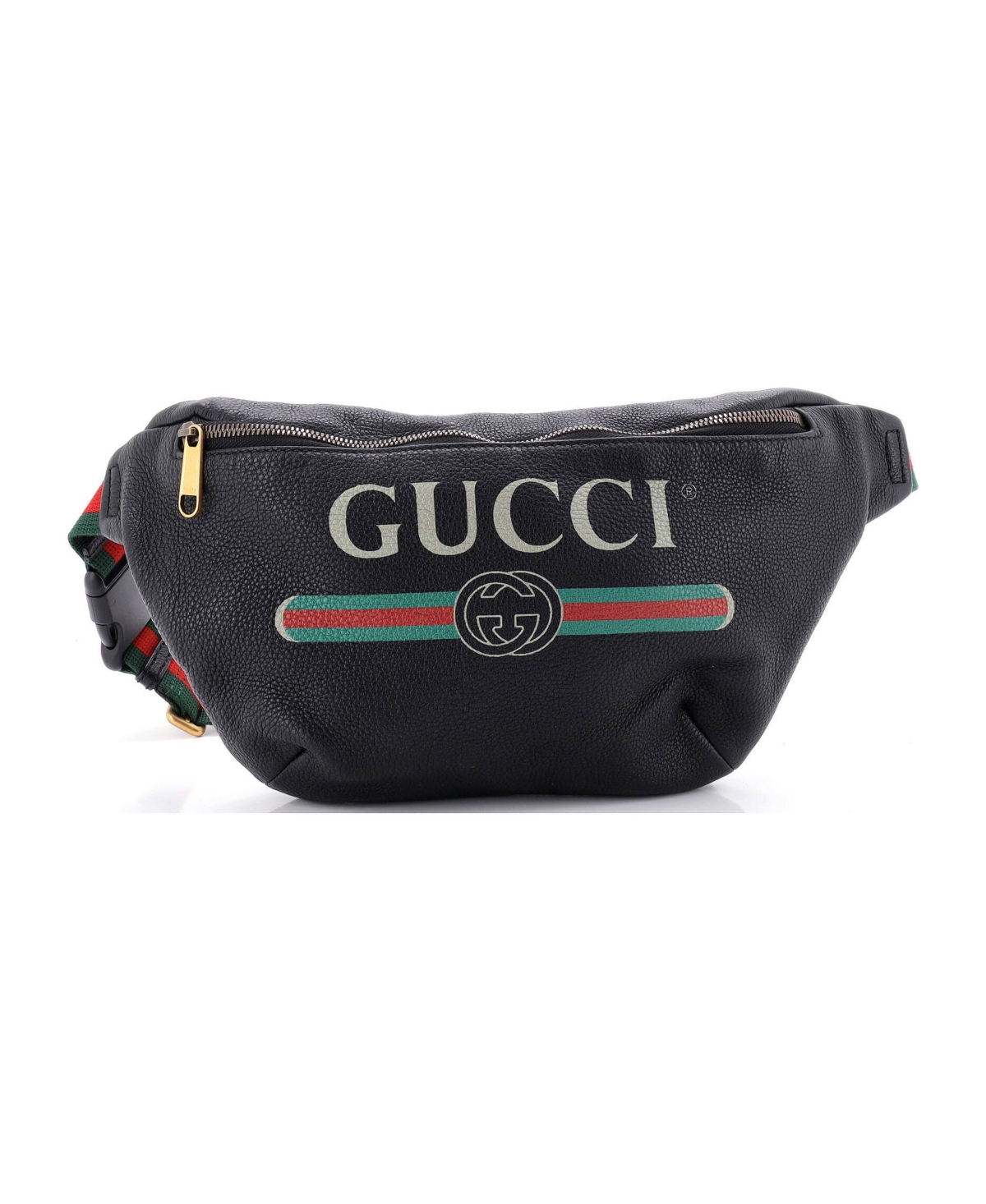Pre-Owned Gucci Medium Logo Belt Bag Printed Leather - Black