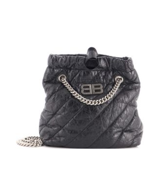 Small Crush Chain Tote Quilted Crushed Calfskin