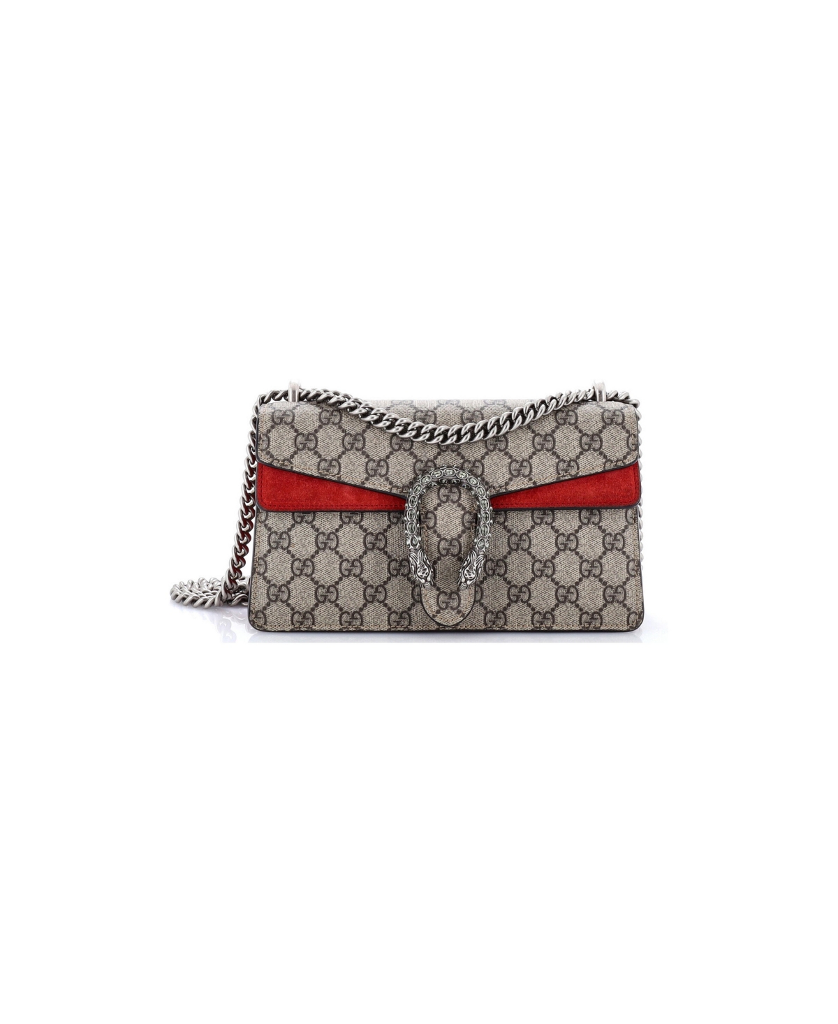 Pre-Owned Gucci Small Dionysus Bag Gg Coated Canvas - Red