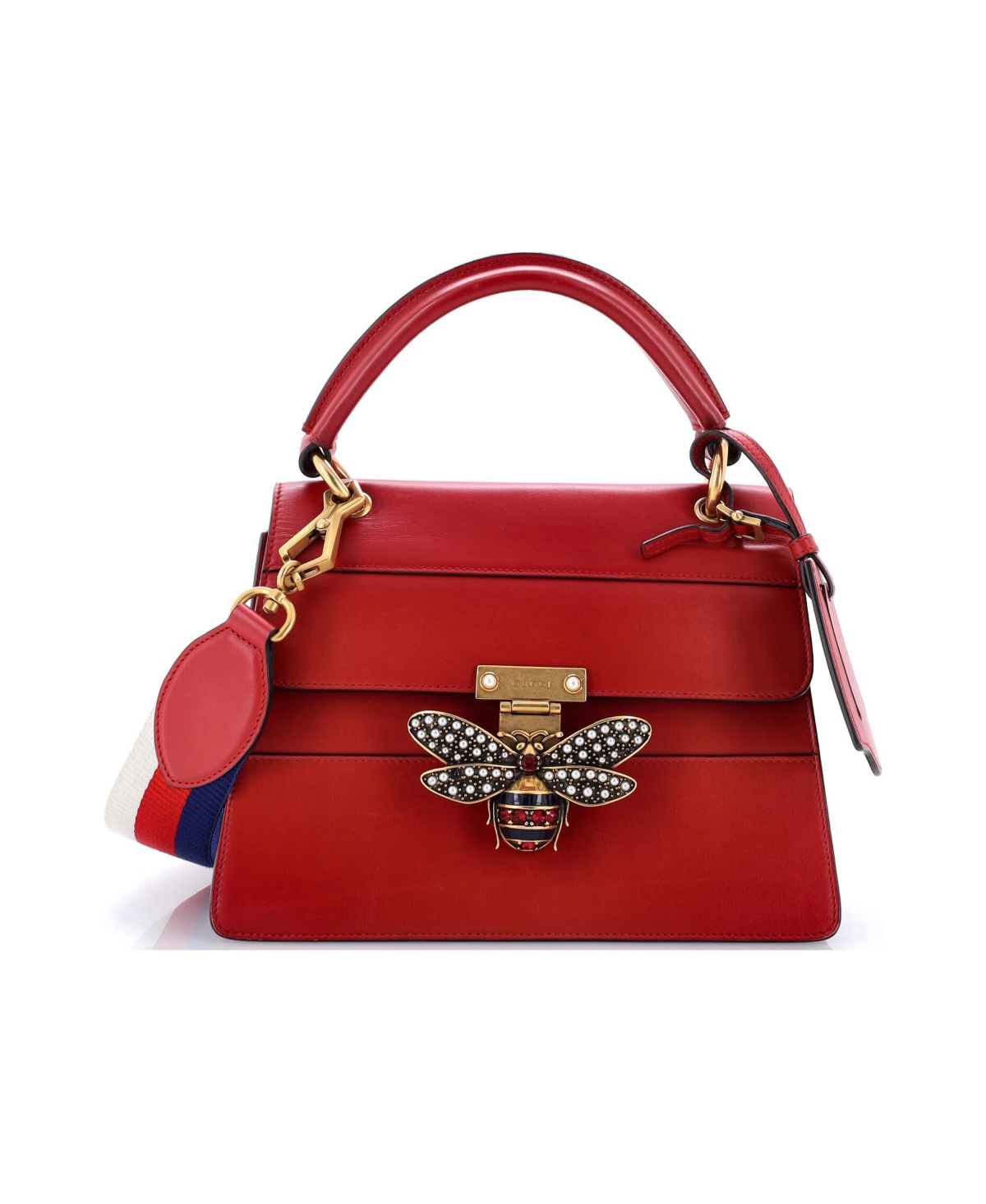 Pre-Owned Gucci Small Queen Margaret Top Handle Bag Leather - Red