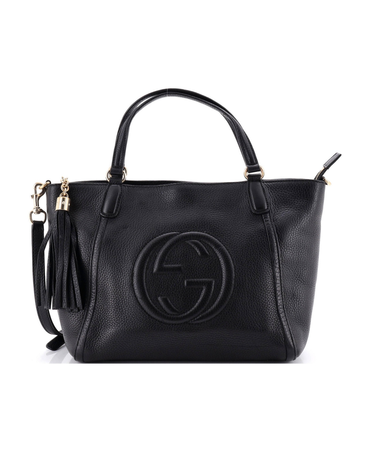 Pre-Owned Gucci Small Soho Convertible Top Handle Bag Leather - Black