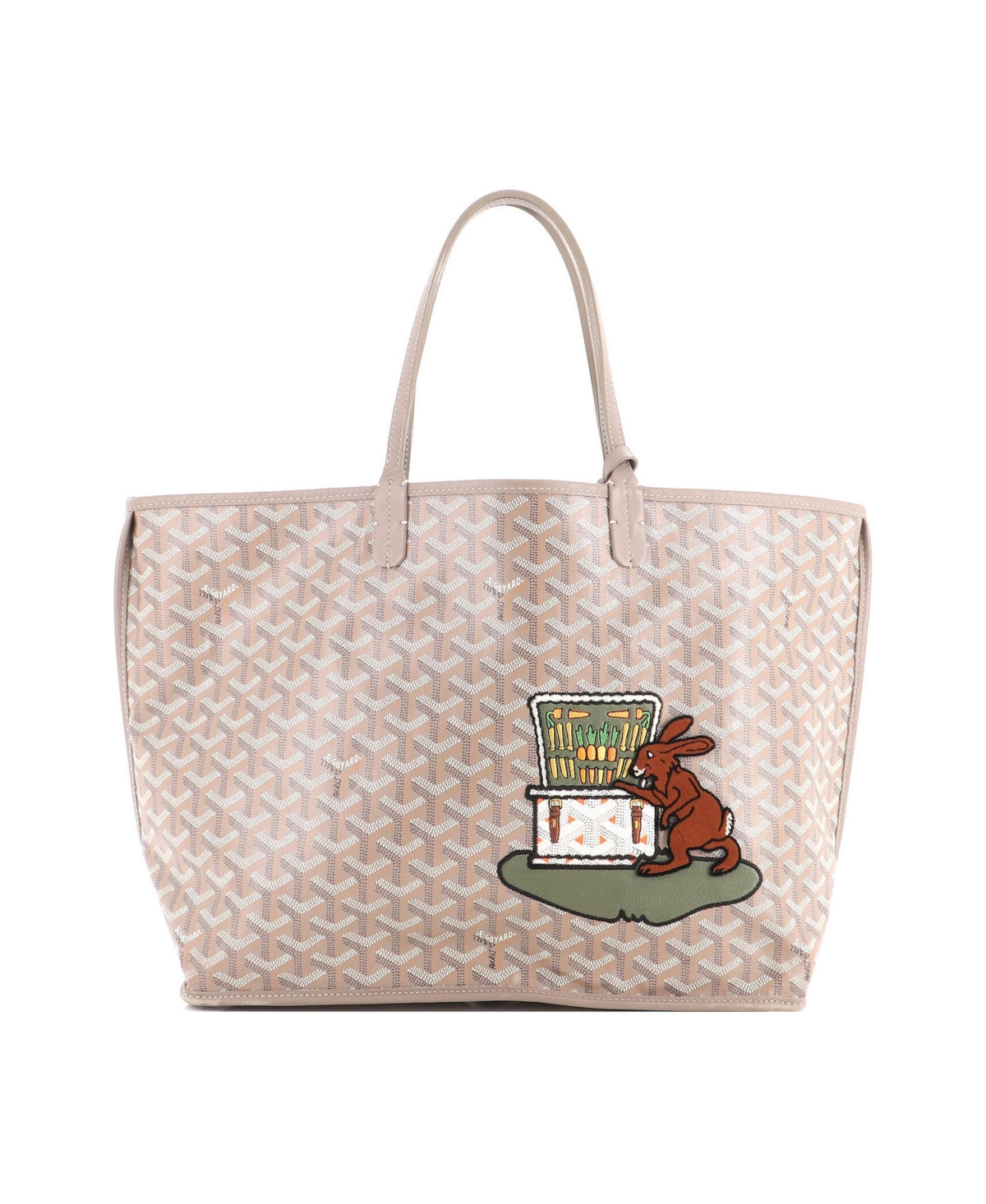 Pre-Owned Goyard Pm Anjou Reversible Tote Embroidered Coated Canvas