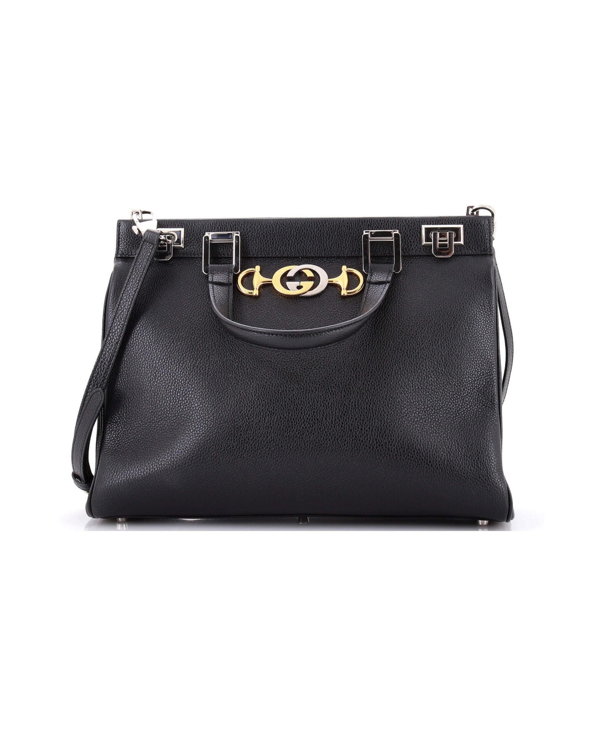 Pre-Owned Gucci Medium Zumi Top Handle Bag Leather - Black