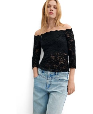 Women's strapless lace T-shirt