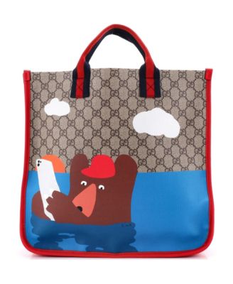 Medium Children's Tote Printed GG Coated Canvas with Leather
