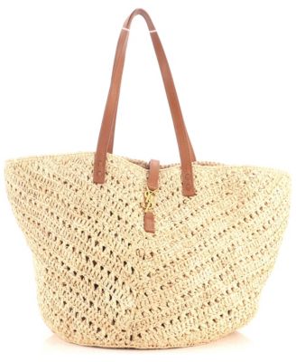 Medium Panier Monogram Basket Shopper Raffia