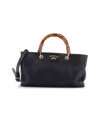 Medium Bamboo Shopper Tote Leather
