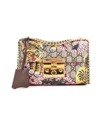 Small Padlock Shoulder Bag Bengal Print GG Coated Canvas