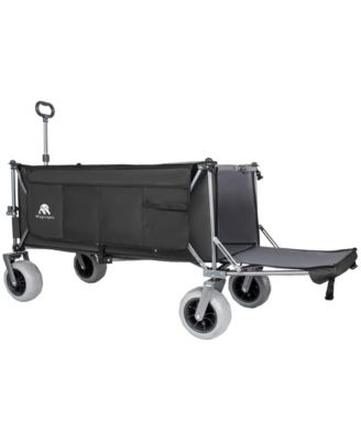 67 Inch Extra Long Collapsible Utility Wagon with Extendable Tailgate,500lbs Heavy Duty Frame,All Terrain Wheels for Camping,Beach,Gardening