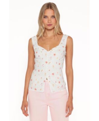 Women's Ana Sleeveless V-Neck Lace-Trim Top