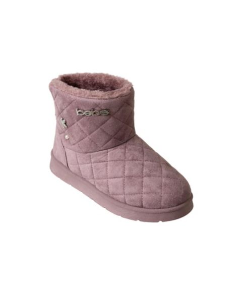 Ботинки Bebe Quilted Boots with Charms для девочек, цвет: Тёмный розовато-лиловый