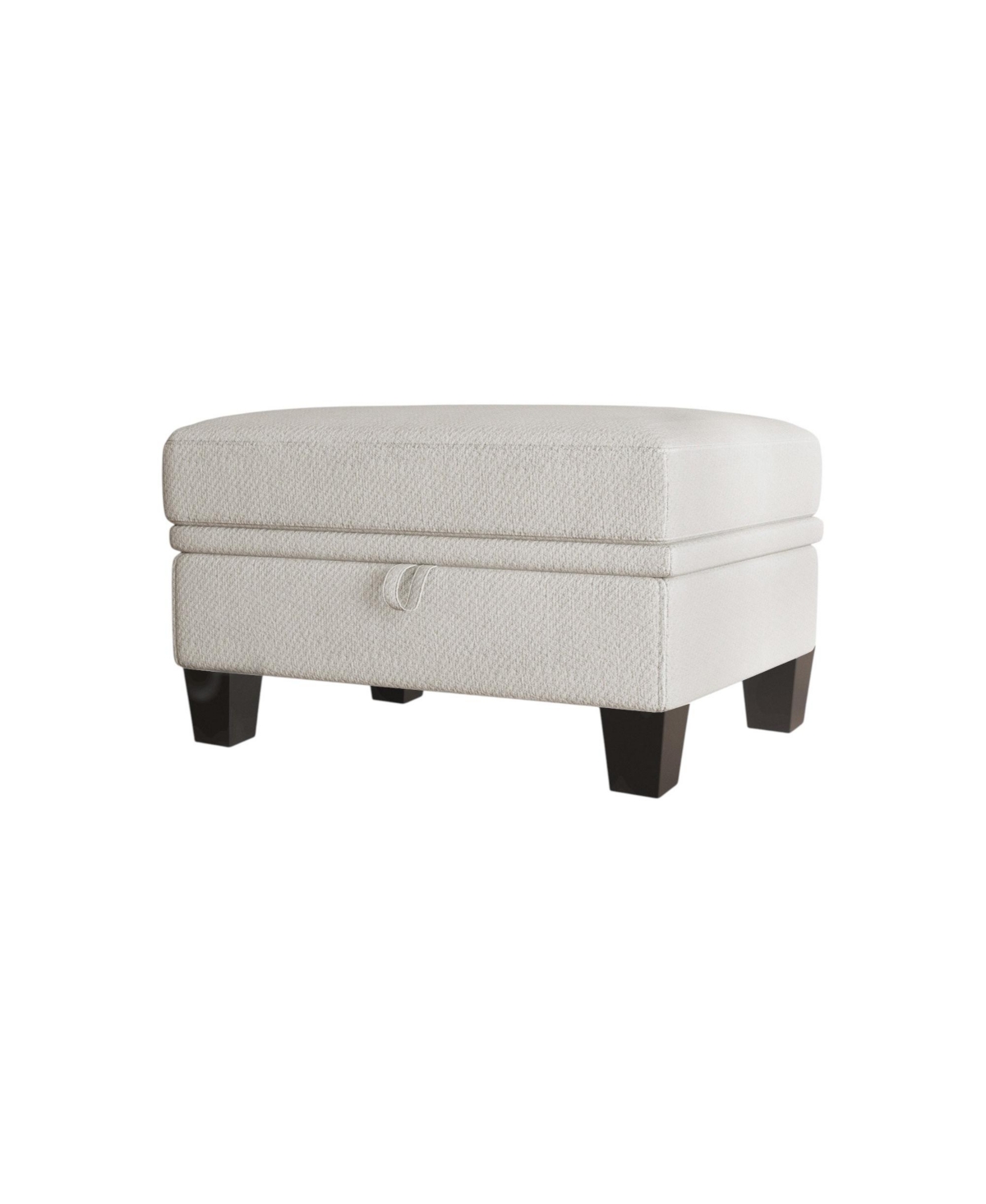 HomeRoots 29 Inch Chenille Ottoman With Storage