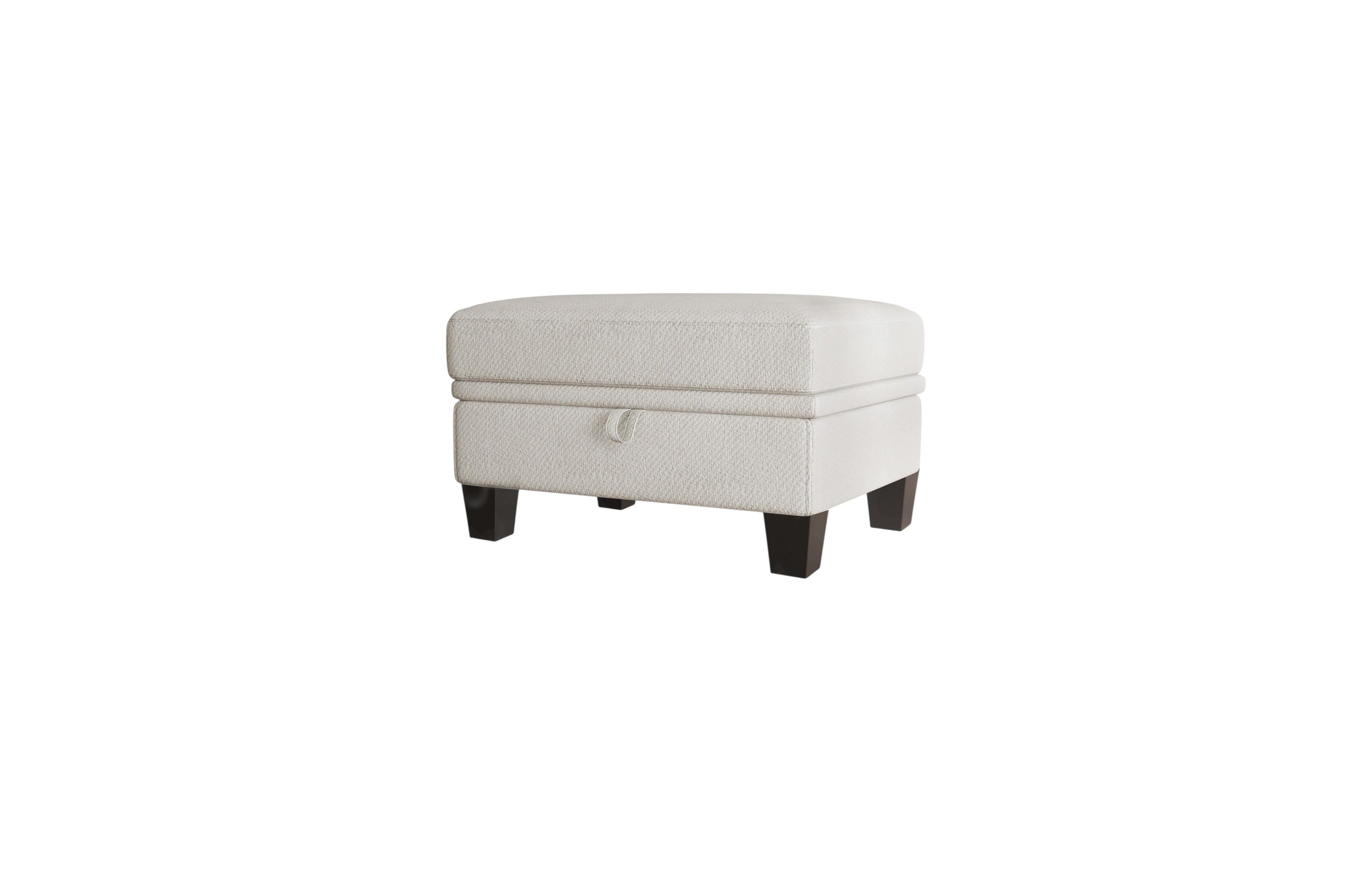 HomeRoots 29 Inch Chenille Ottoman With Storage