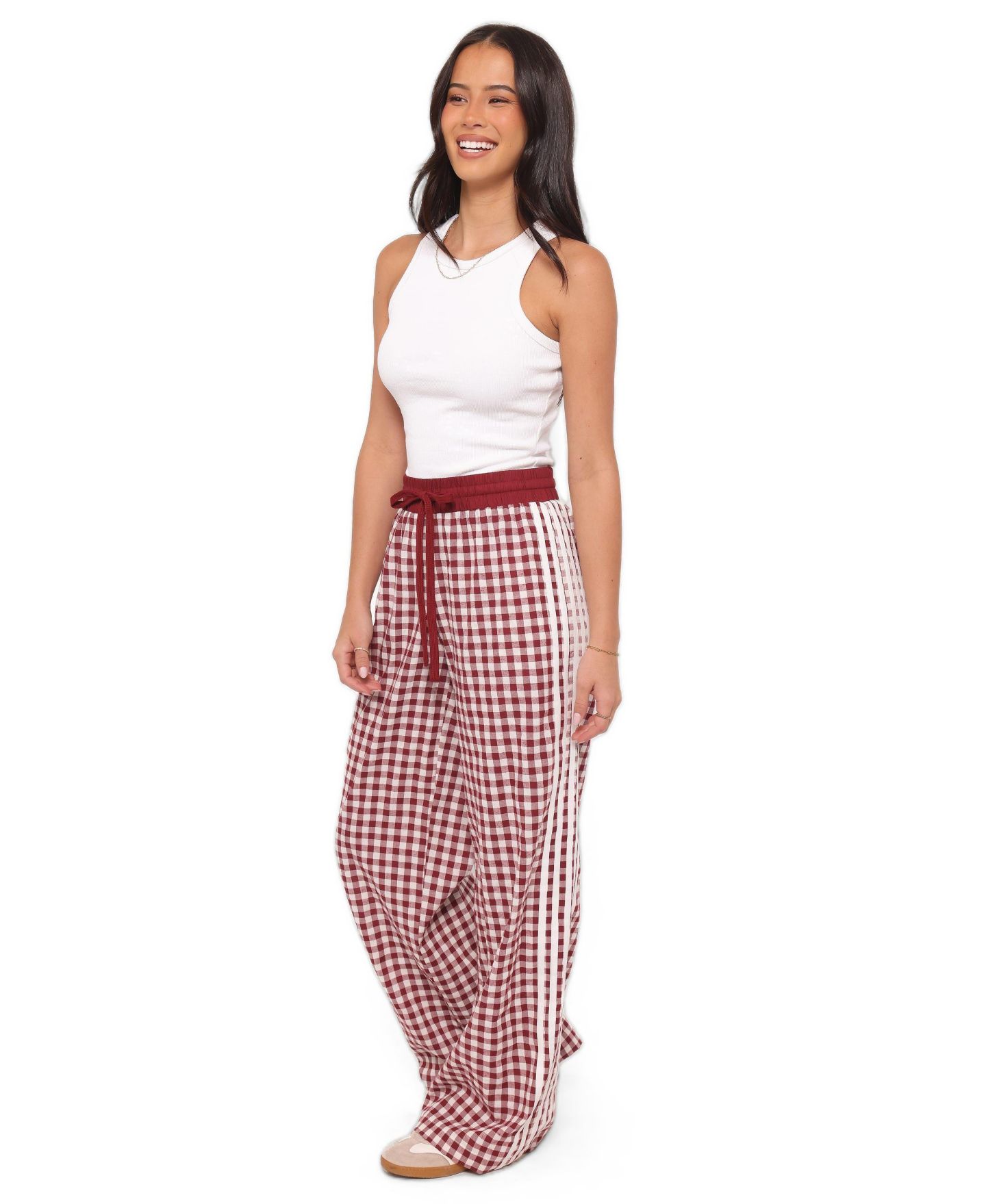 Женские брюки Petal and Pup Lawson Wide-Leg High-Rise Gingham — фото 2