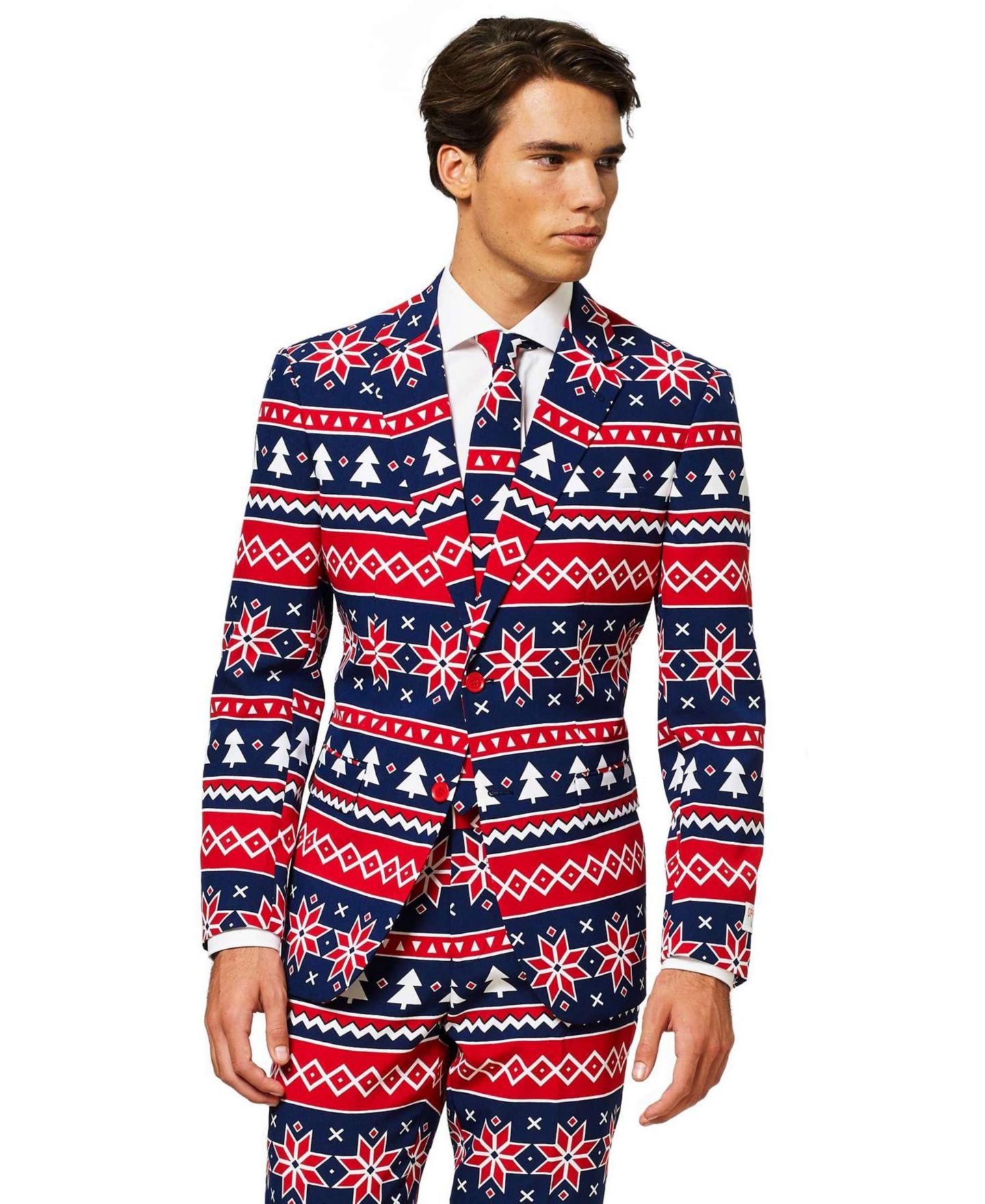 Мужской пиджак OppoSuits Christmas Suit X- Mas Pine Tree Outfit Slim Fit Blazer, цвет: Тёмный синий — фото 3
