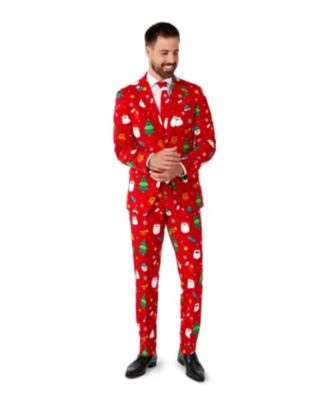 Men's Christmas Suit X- Mas Pine Tree Outfit Slim Fit Blazer