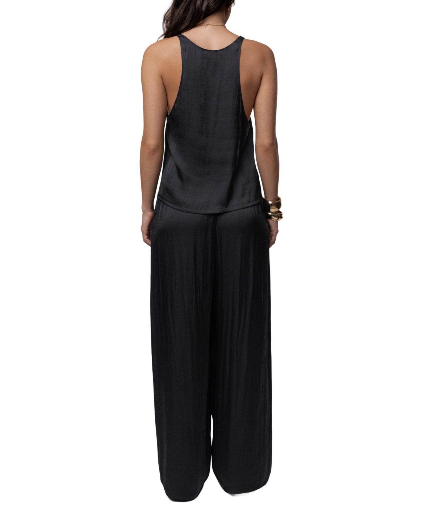 Женский топ JLUXLABEL Open Coast Scoop Neck Satin, цвет: Чёрный — фото 5