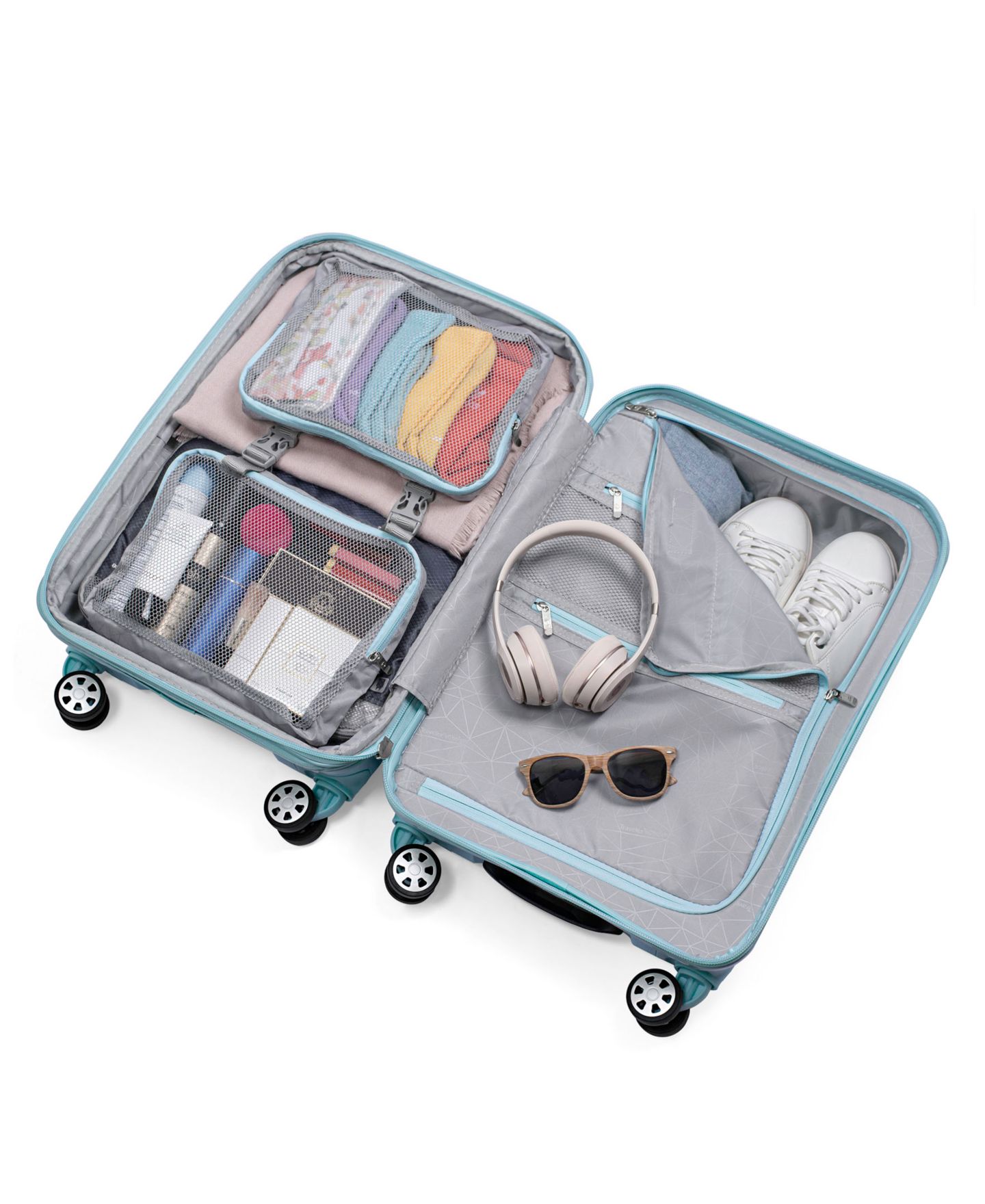 Чемодан Traveler's Choice Pagosa Small Carry-On Hardside Expandable Spinner Luggage, цвет: Синий — фото 10