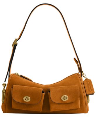 Originals Turn-Lock Haversack Small Suede Shoulder Handbag 27