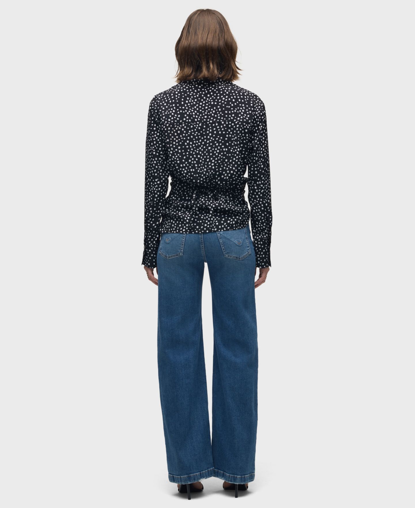 Женский топ Hudson Jeans V-Neck Polka-Dot Wrap, цвет: В горошек — фото 6