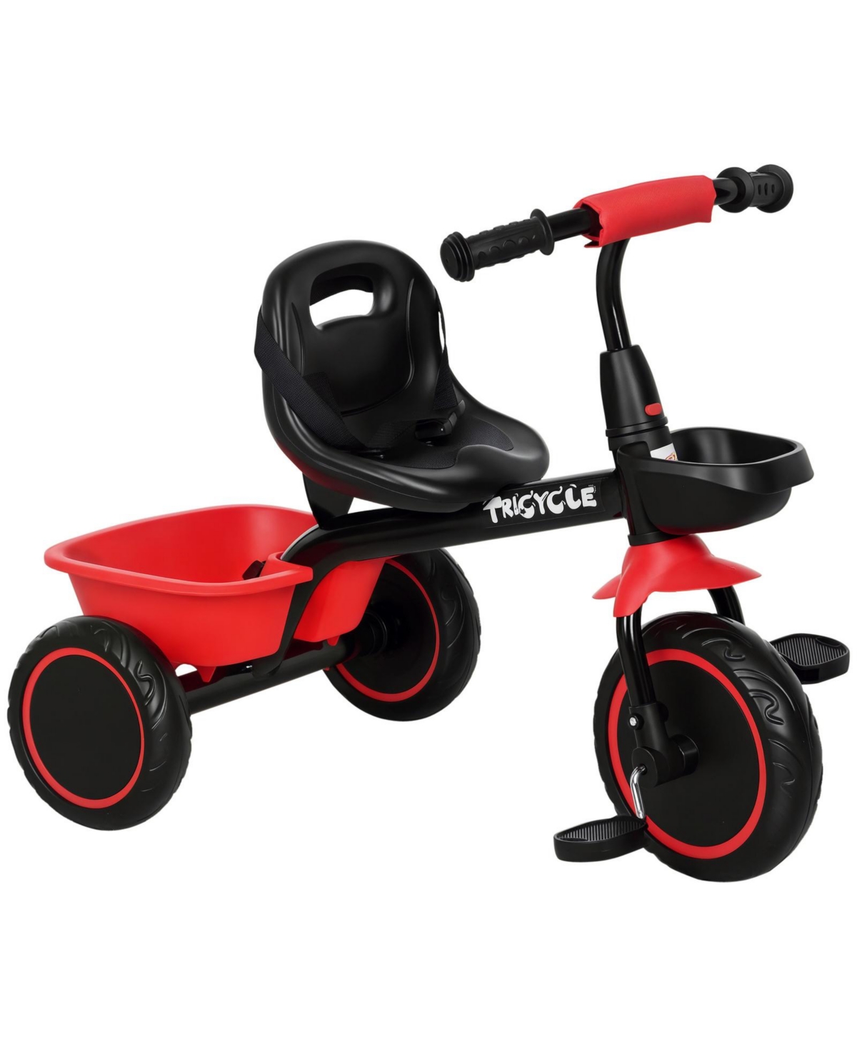 Glintex Toddler Tricycle with Adjustable Seat, Safety Belt and Steel Frame, 55-lb Capacity, Ages 2-5