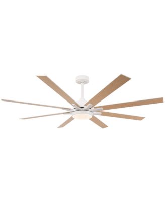 65" Farmhouse Matte 8-Blade Windmill Ceiling Fan with Dimmable LED Light and Remote