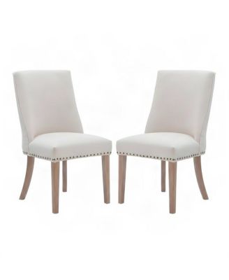 Linen-Weave Upholstered Dining Chair with Barrel Back, Set of 2
