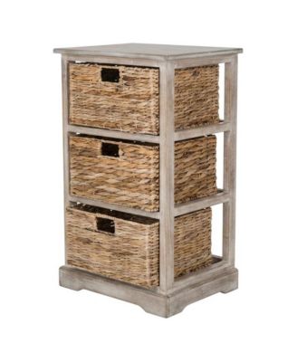 Vintage White, Storage Side Table, Quality Build, Durable Wood Frame