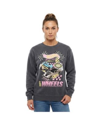 Women's Hot Wheels Race Team Long Sleeve Graphic Crewneck Cotton-Blend Sweatshirt