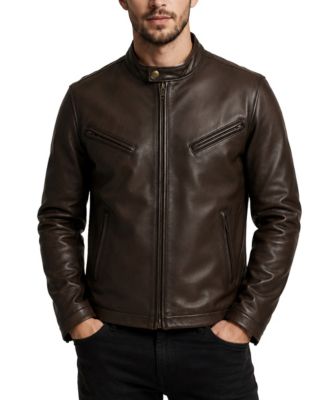Men's Leather Racer Jacket
