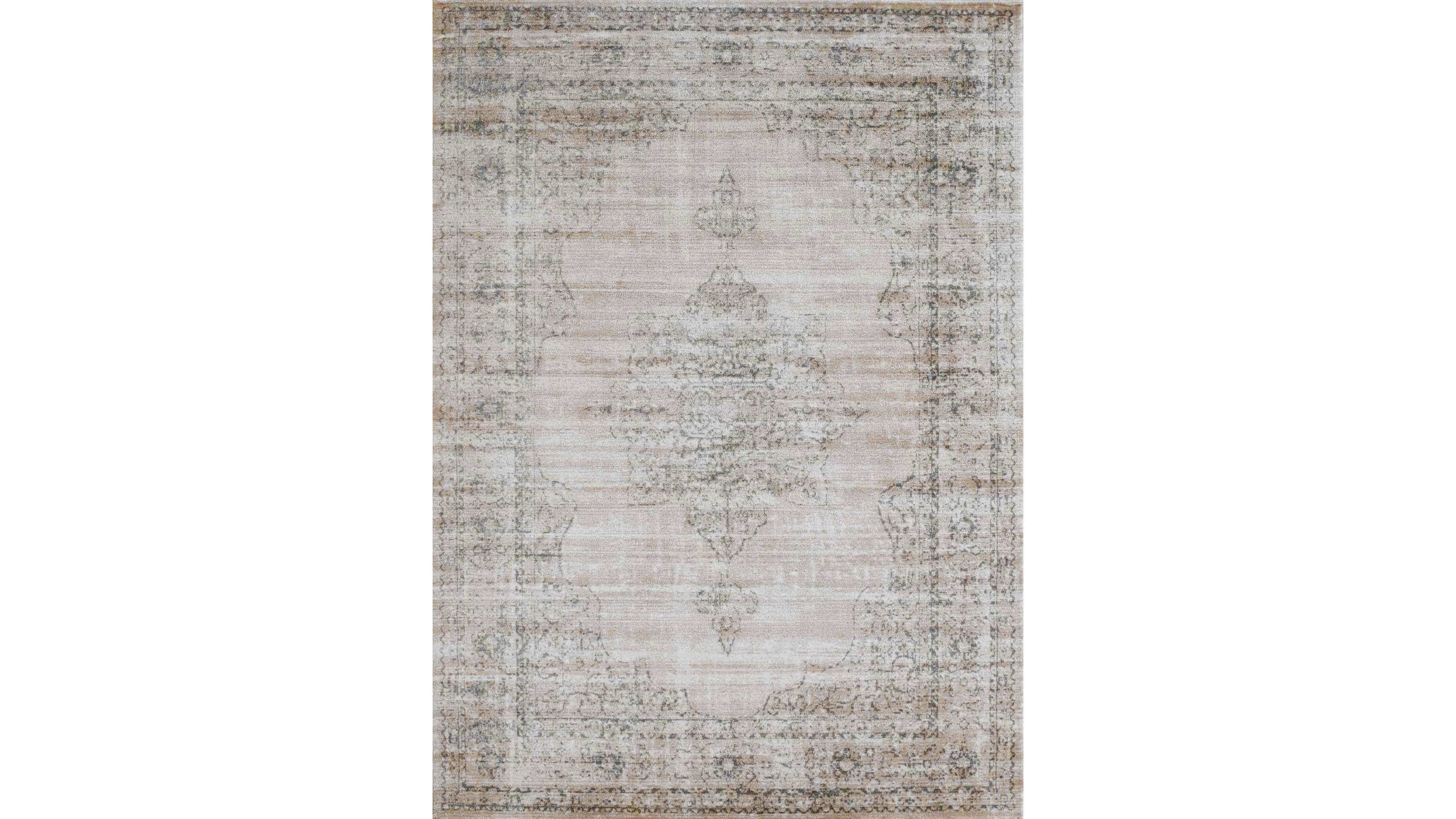 Closeout! Km Home 3563/0021/Bone Cantu Ivory/ Cream 5'3" x 7'3" Area Rug
