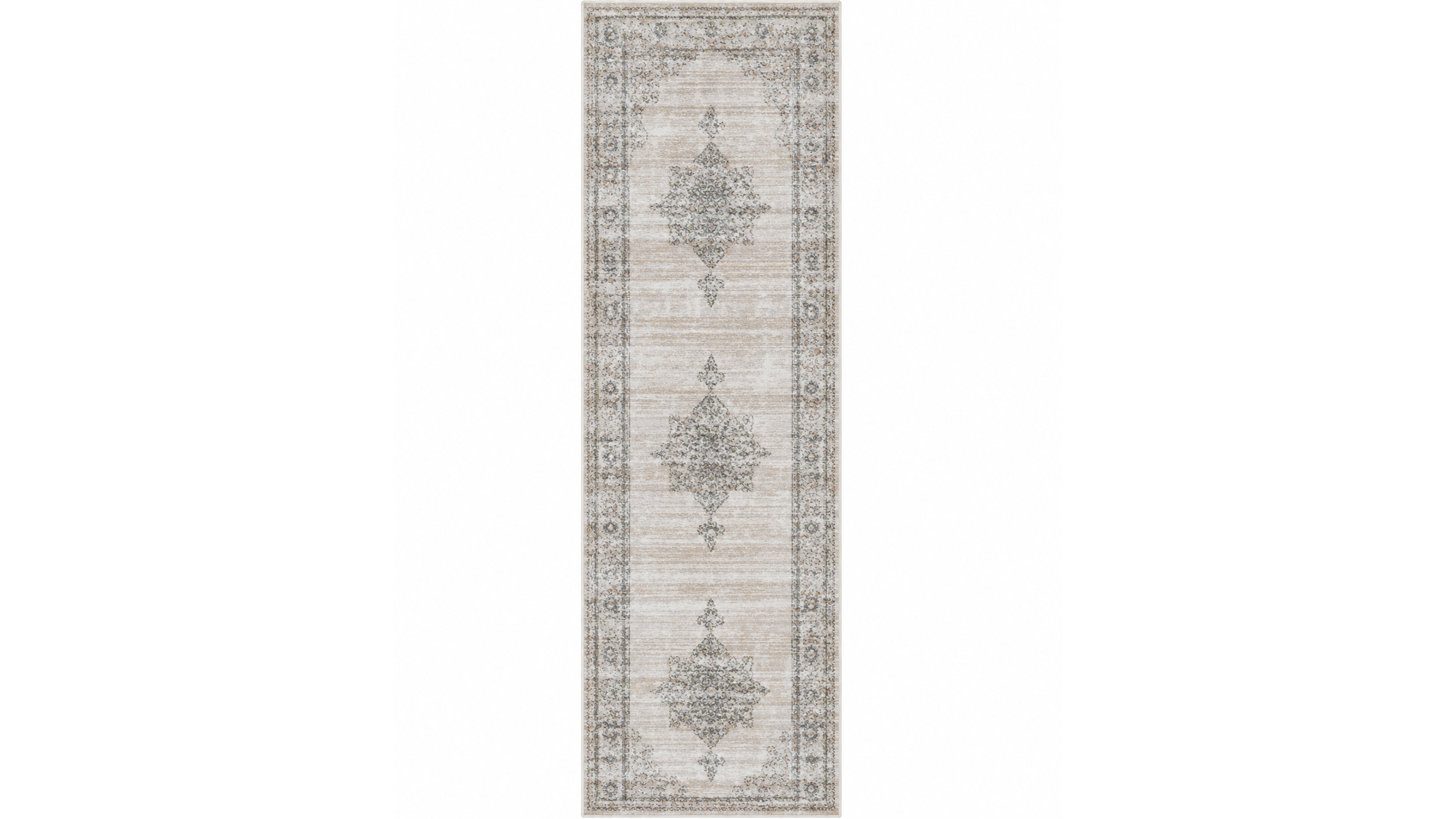 Closeout! Km Home 3563/0023/Bone Cantu Ivory/ Cream 2'2" x 7'7" Runner Rug