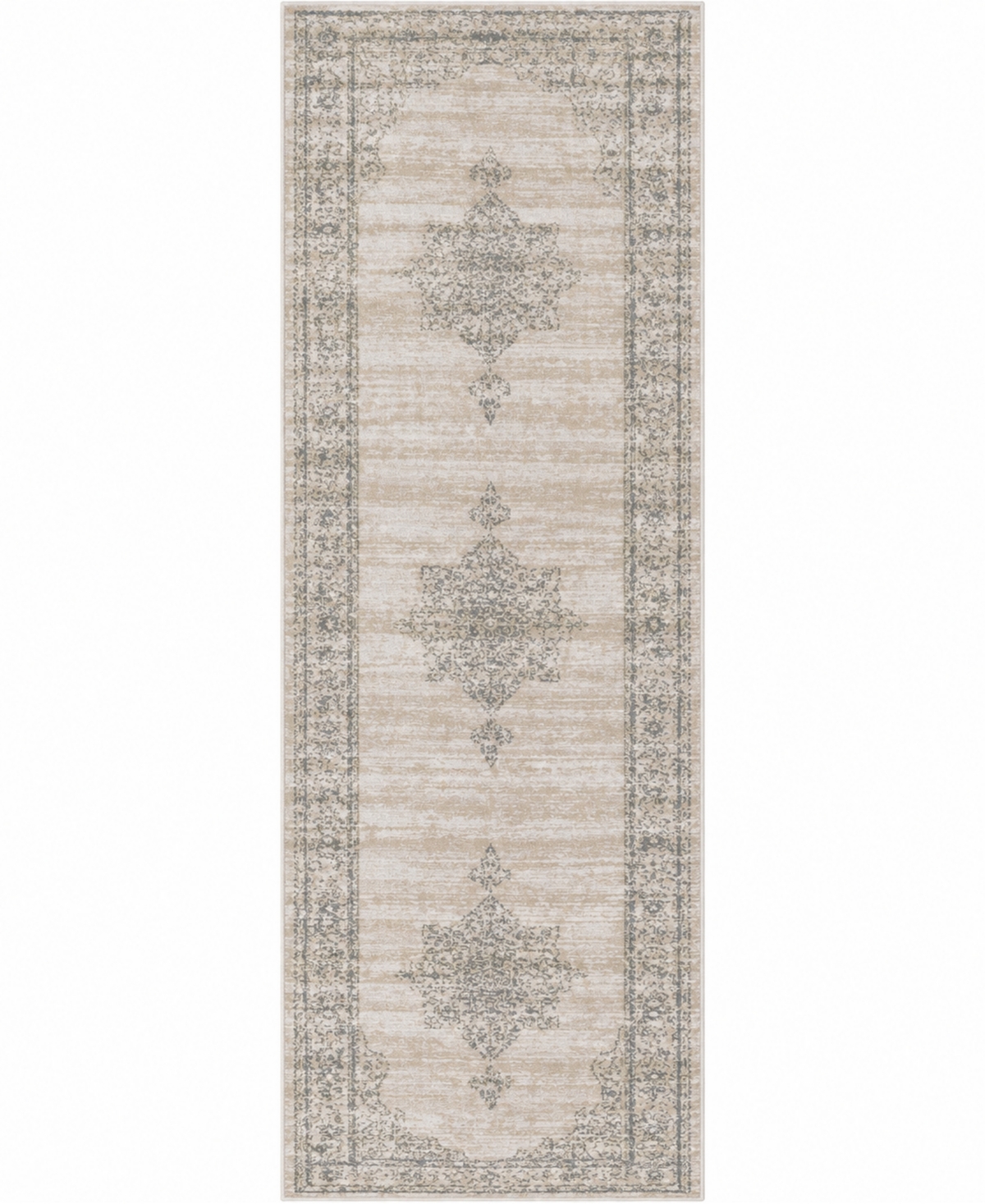 Closeout! Km Home 3563/0013/Beige Cantu Beige 2'2" x 7'7" Runner Rug