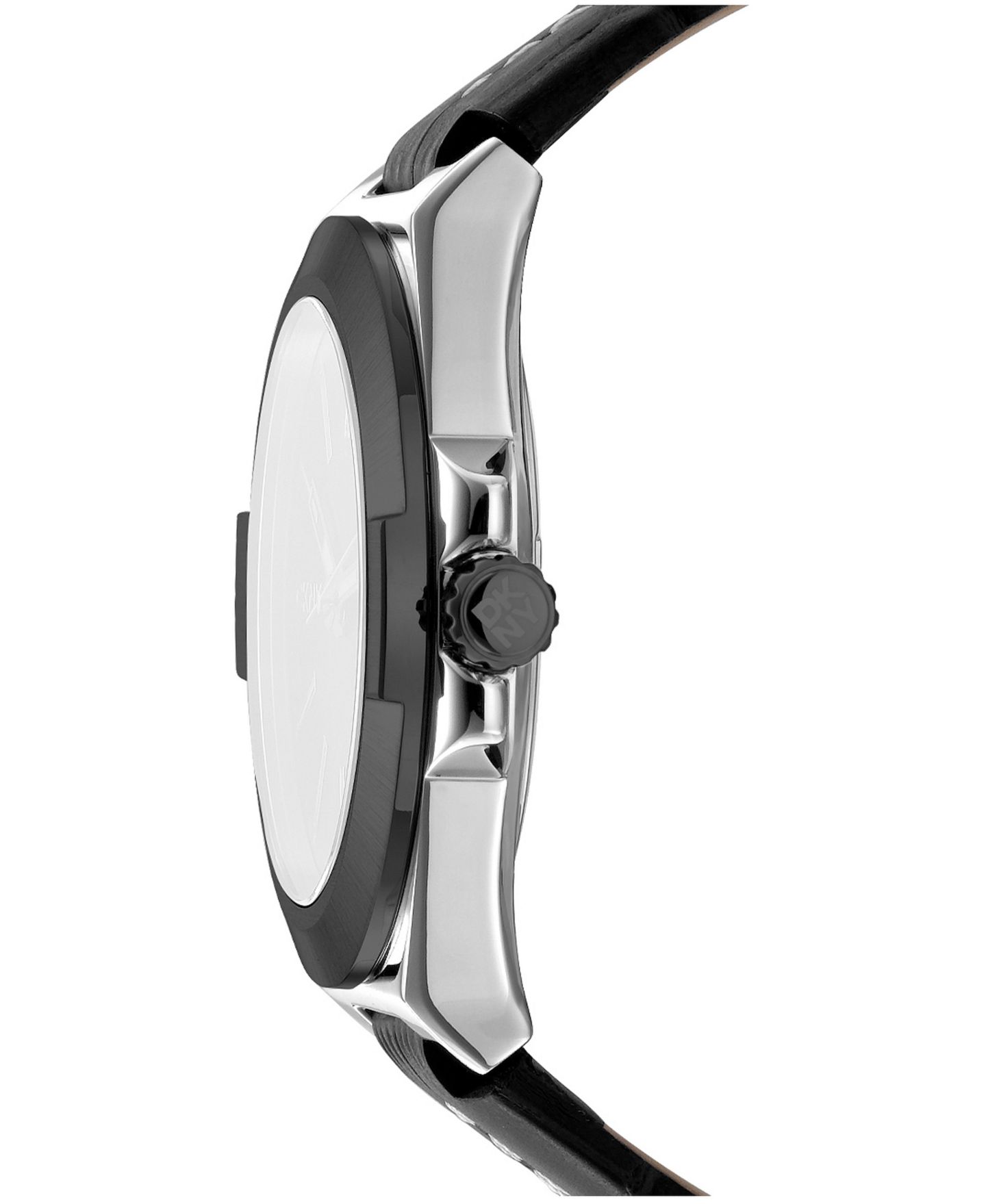 Мужские часы DKNY Quartz Modernist Two-Tone Water-Resistant Leather Strap Watch, 42mm, цвет: Серебряный — фото 3