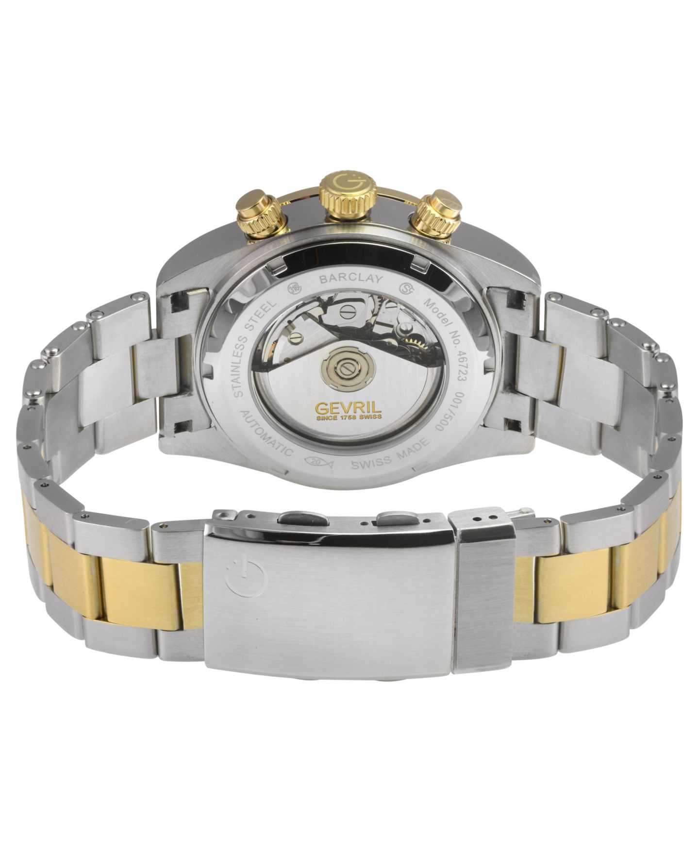 Мужские часы Gevril Swiss Automatic Barclay Two-Tone Stainless Steel Bracelet Watch, 42 mm, цвет: Серебряный — фото 2