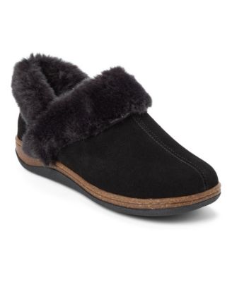 Women's Suede Ankle Boot Faux Fur Trim Slippers