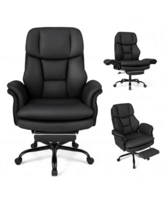 5-Level Wide-Seat Executive Chair with a Retractable Footrest