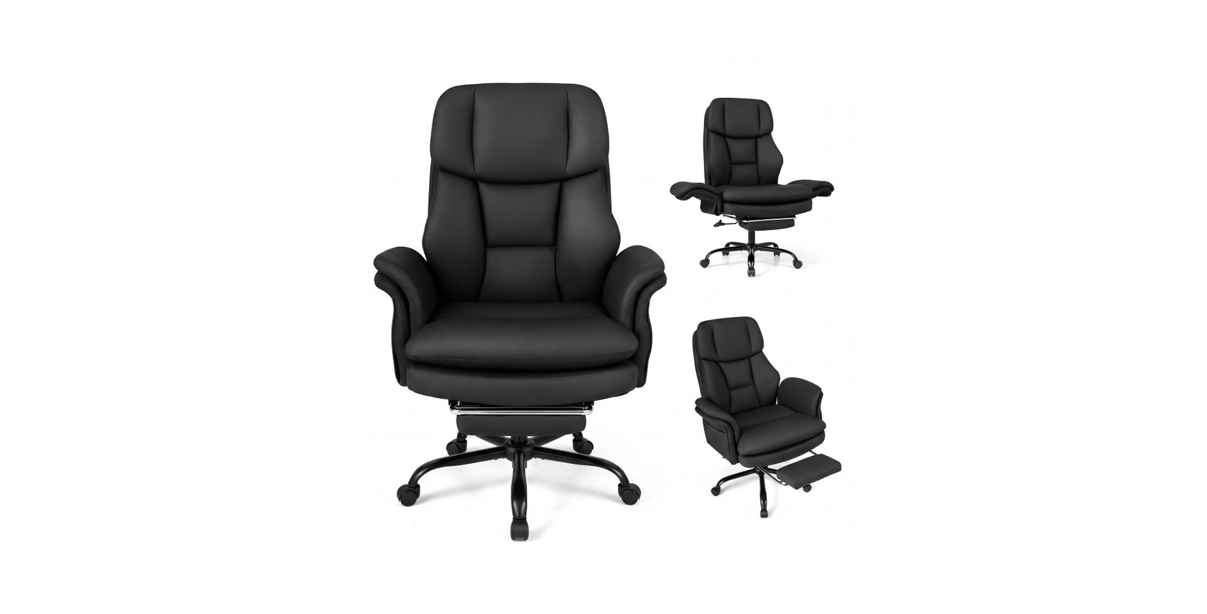 Gouun 5-Level Wide-Seat Executive Chair with a Retractable Footrest