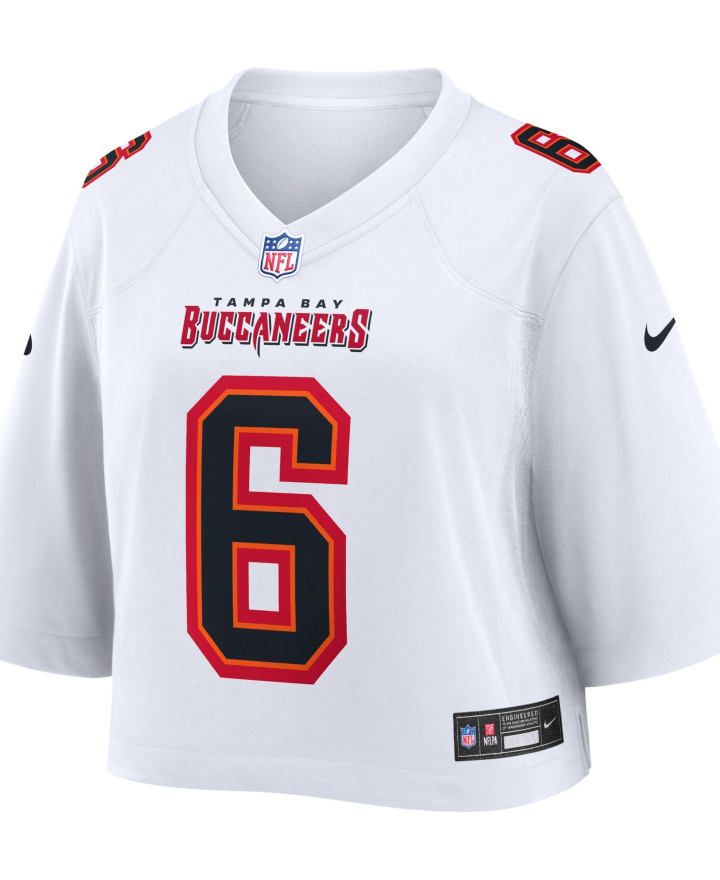 Женский топ Nike Baker Mayfield White Tampa Bay Buccaneers Cropped Fashion Game Jersey — фото 3