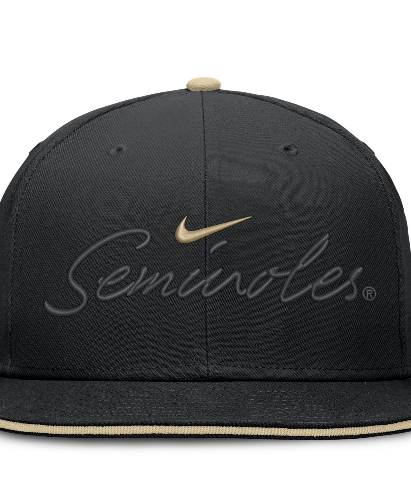Мужская кепка Nike Black Florida State Seminoles Dri-FIT Primetime Script Fitted Hat — фото 5